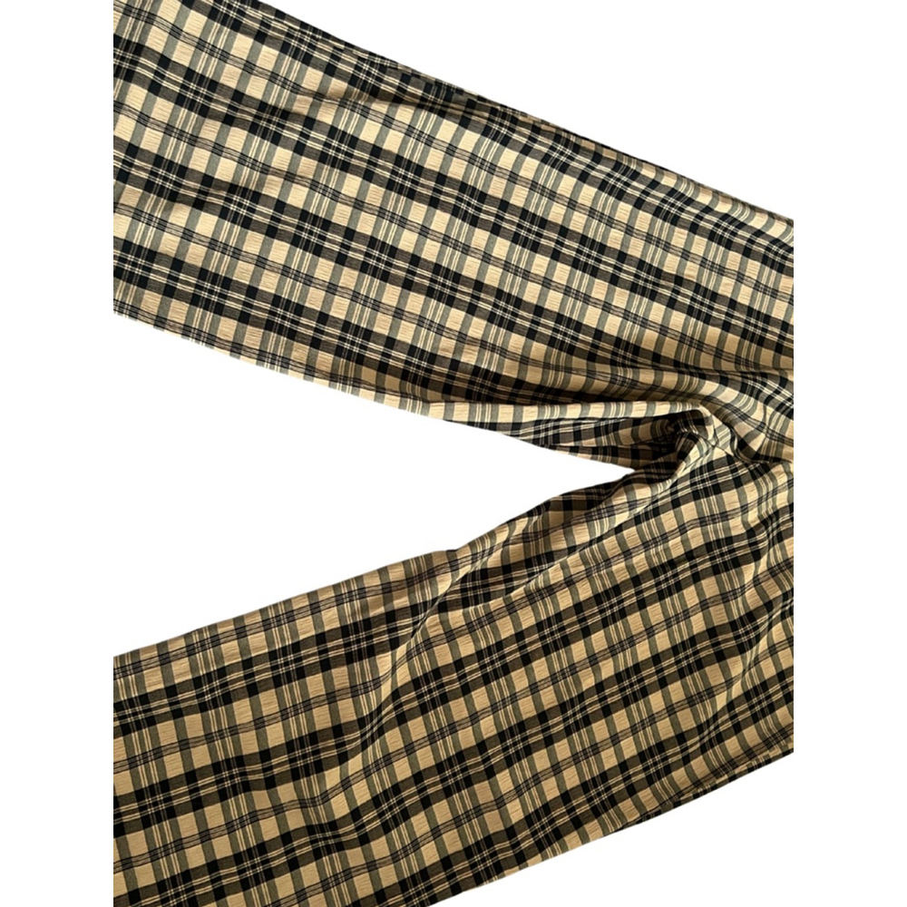 Vintage Prima Donna Plaid Wide Leg Pants High Waist Tie Front Trousers Canada - Picture 3 of 6